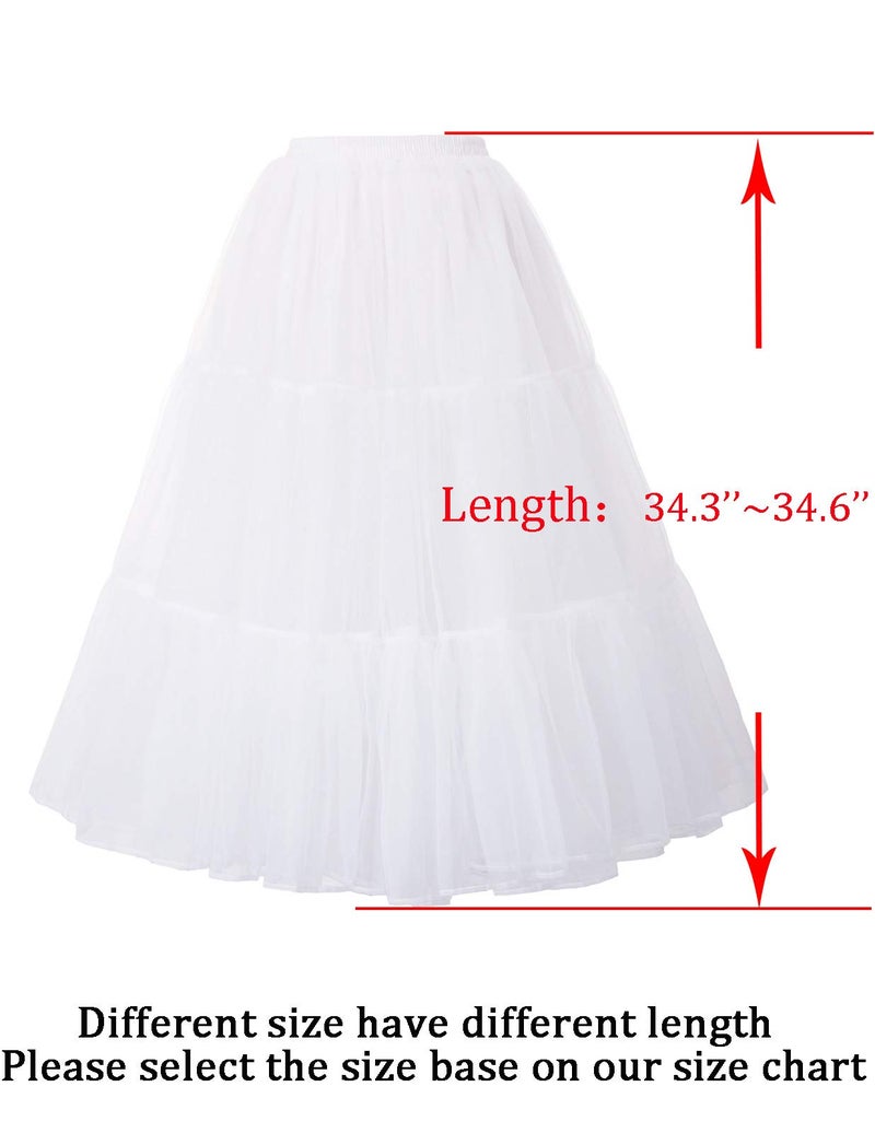 GRACE KARIN A Line Hoopless Crinoline Elastic waist Petticoat Slips(S,White#512) - Image 5